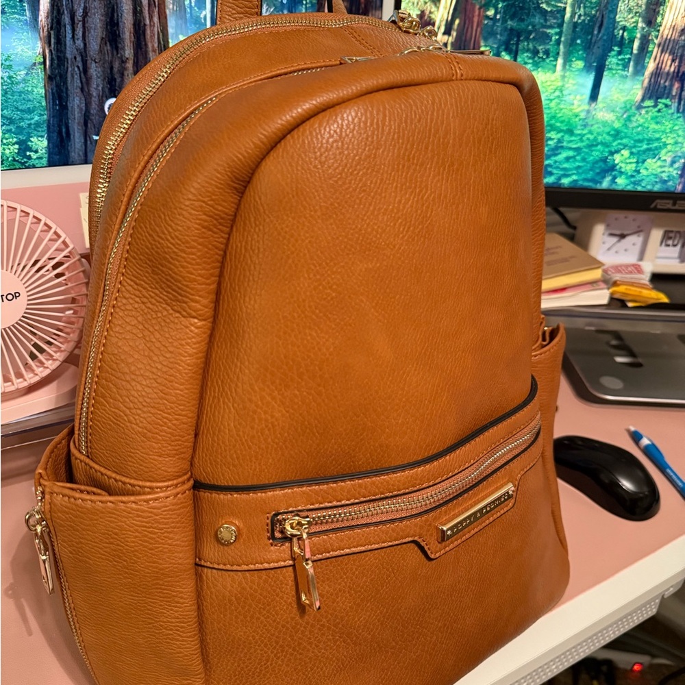 Poppy & Peonies Brooklyn Backpack - Cognac